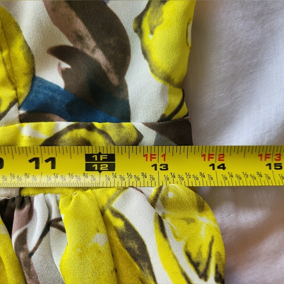 Elodie Cottagecore Lemon Sleeveless Mini Dress w/Buttons & Collar, Size Small - Picture 9 of 15